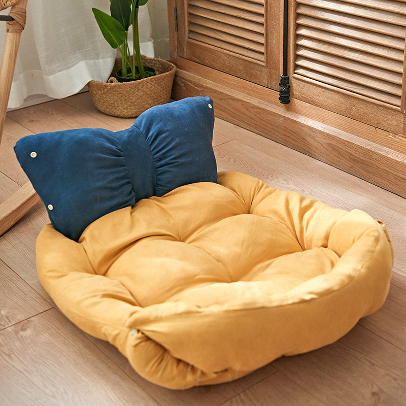 Bow Plush Pet Bed