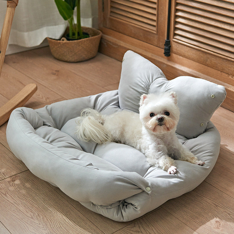 Bow Plush Pet Bed