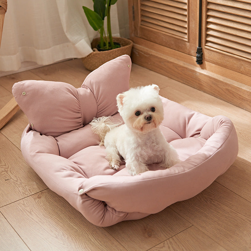 Bow Plush Pet Bed