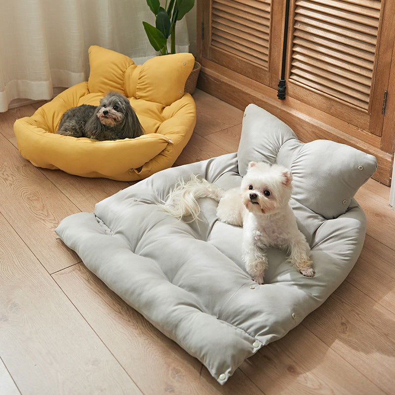 Bow Plush Pet Bed